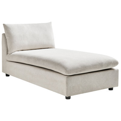 Beliani Chaise Longue Vizille Fabric Off-White - image 1