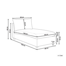 Beliani Chaise Longue Vizille Fabric Off-White - thumbnail 3