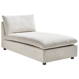 Beliani Chaise Longue Vizille Fabric Off-White - thumbnail 1