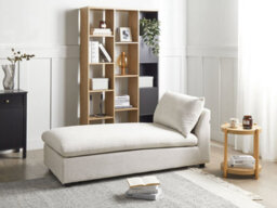 Beliani Chaise Longue Vizille Fabric Off-White - thumbnail 2