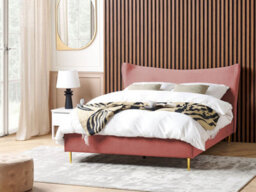 Beliani Bed Velvet Chaleix 160 X 200 Cm (Eu King Size) Peach Pink - thumbnail 2