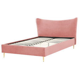 Beliani Bed Velvet Chaleix 160 X 200 Cm (Eu King Size) Peach Pink - thumbnail 5