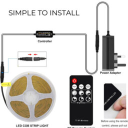 Wood Panel Co Cob Led Strip Lights 3000K 2M Dimmable, Cuttable And Flexible - thumbnail 4