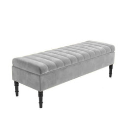 Safar 180Cm Ottoman Storage Bench - Plush Velvet Shoe Bench - Silver Lined Upholstery Storage Footstool - thumbnail 4