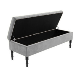 Safar 180Cm Ottoman Storage Bench - Plush Velvet Shoe Bench - Silver Lined Upholstery Storage Footstool - thumbnail 5