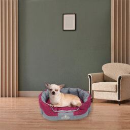 Actiaspet Burgundy/grey Waterproof Dog Bed Small - thumbnail 4