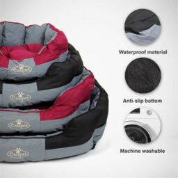 Actiaspet Burgundy/grey Waterproof Dog Bed Small - thumbnail 3