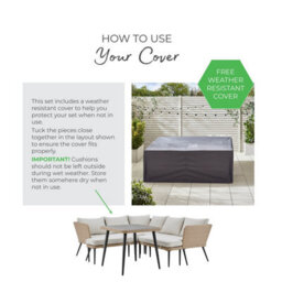 Furnitureboxuk Seychelles Outdoor Rattan Sofa Set, Beige & Cream 9 Seat Corner Garden Sofa & Benches + Table Boho Garden Set - thumbnail 9