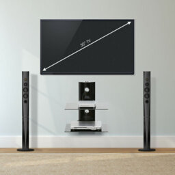 Walplus Furinno Alek Modern 2-Tier Floating Wall Shelf For Media Accessories, Black - thumbnail 1