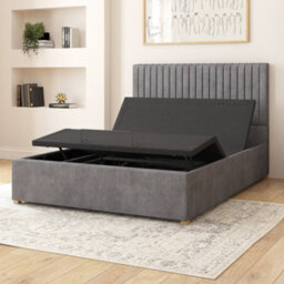 Aspire Grant Electric Adjustable Bed Upholstered With Pocket Sprung Mattress Uk Made, Plush Steel, Size Double - thumbnail 3