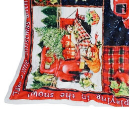 Gr8 Home Christmas Patchwork Fleece Blanket Large Festive Xmas Flannel Throw 150 X 200Cm - thumbnail 3