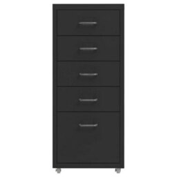 Vidaxl Mobile File Cabinet Black 28X41X69 Cm Metal - thumbnail 2