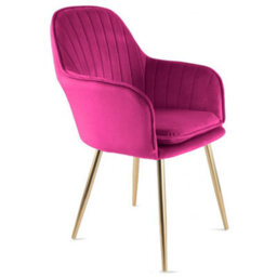 Genesis Muse Accent Chair In Velvet Upholstery - Fuchsia Pink - thumbnail 5