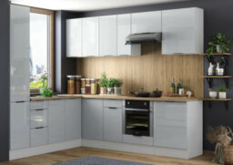 Impact Furniture Kitchen Wall Unit 600mm Extractor Fan Hood Housing Cabinet Modern Grey High Gloss Star - thumbnail 7