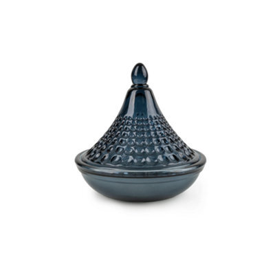 Candlelight Blue Jaisalmer Embossed Tagine Glass Candle - image 1