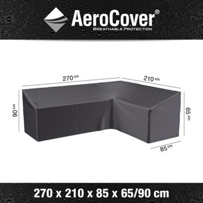 Pacific Lifestyle Platinum Aerocover Left L-Shape Sofa Garden Furniture Rip-Stop Polyester Cover W270Xd210Xh90Cm - image 1