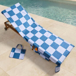 Ohs Checkerboard Beach Towel With Bag Quick Dry Absorbent Travel Spa - thumbnail 3