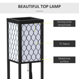 Black Floor Lamp Standing Light With 3 Open Shelves For Living Room - thumbnail 4