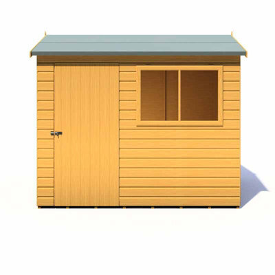 Shire Lewis 8 X 6 Feet Single Door Reverse Apex Style D Shed - L196.3 X W251.4 X H212.7 Cm - image 1