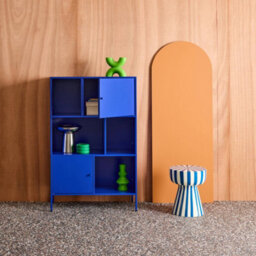 Sweeek - Industrial Metal Storage Cabinet With 6 Compartments Blue 80X35X125 Cm - Oklahoma - thumbnail 4
