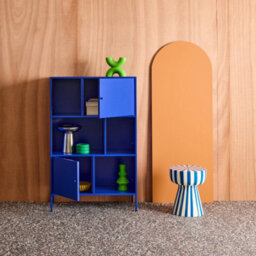 Sweeek - Industrial Metal Storage Cabinet With 6 Compartments Blue 80X35X125 Cm - Oklahoma - thumbnail 6
