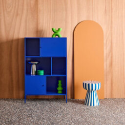 Sweeek - Industrial Metal Storage Cabinet With 6 Compartments Blue 80X35X125 Cm - Oklahoma - thumbnail 1