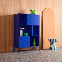 Sweeek - Industrial Metal Storage Cabinet With 6 Compartments Blue 80X35X125 Cm - Oklahoma - thumbnail 8
