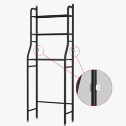 Black Metal 3 Shelves Over Toilet Bathroom Storage Rack Laundry Shelf Unit Organizer - thumbnail 4