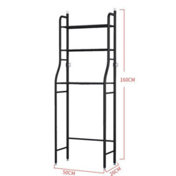 Black Metal 3 Shelves Over Toilet Bathroom Storage Rack Laundry Shelf Unit Organizer - thumbnail 2
