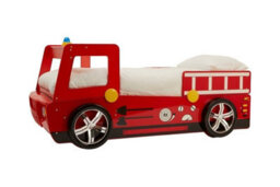 Orsina Realistic Kids Red Fire Engine Bed, Imaginative Toddler Bed For Kids, Firefighter Motifs Design Children Bed - thumbnail 1