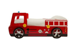 Orsina Realistic Kids Red Fire Engine Bed, Imaginative Toddler Bed For Kids, Firefighter Motifs Design Children Bed - thumbnail 3