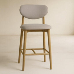 Where Saints Go Ltd Eve Counter Stool, Grey Fabric And Natural Brushed Elm By Where Saints Go - thumbnail 3