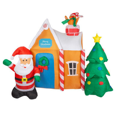 Bravich Christmas Inflatable Outdoor Led Santas Grotto & Christmas Tree Xl 6Ft - image 1