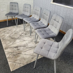 Kitchen Dining Chairs Set Of 6 Grey Tufted Chairs Velvet Chairs Kosy Koala - thumbnail 5