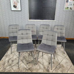 Kitchen Dining Chairs Set Of 6 Grey Tufted Chairs Velvet Chairs Kosy Koala - thumbnail 1