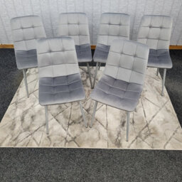 Kitchen Dining Chairs Set Of 6 Grey Tufted Chairs Velvet Chairs Kosy Koala - thumbnail 2