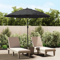 Berkfield Durable Outdoor Parasol With Aluminium Pole 270 Cm Black - thumbnail 2