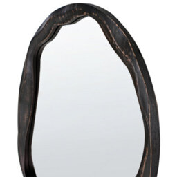Beliani Wall Mirror Langon 60 Cm 60 Cm Pine Wood Dark Brown - thumbnail 5