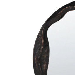 Beliani Wall Mirror Langon 60 Cm 60 Cm Pine Wood Dark Brown - thumbnail 6
