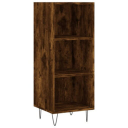 Berkfield Highboard Smoked Oak 34.5X34X180 Cm Engineered Wood - thumbnail 5