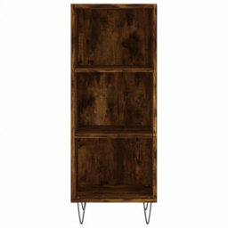 Berkfield Highboard Smoked Oak 34.5X34X180 Cm Engineered Wood - thumbnail 6