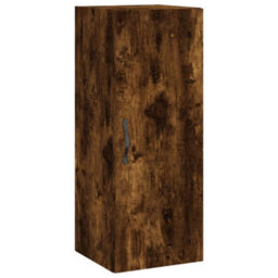 Berkfield Highboard Smoked Oak 34.5X34X180 Cm Engineered Wood - thumbnail 7