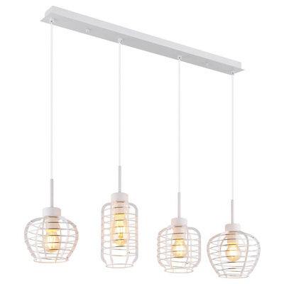 Luminosa Lighting Luminosa Nesa Bar Pendant Ceiling Light Matt White 4X E27 - image 1