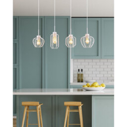 Luminosa Lighting Luminosa Nesa Bar Pendant Ceiling Light Matt White 4X E27 - thumbnail 2