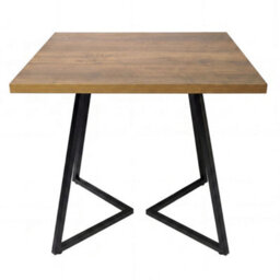 Levede Dining Table,square Dining Table,80Cm,25mm Metal Frame,mdf,walnut - thumbnail 3