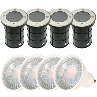 CGC Lighting Meadow - Cgc Four Round Large With Bulbs Stainless Steel Inground Or Decking Lights - image 1