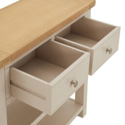 The Furniture Market Marbury Putty Grey 2 Drawer Hall Table - thumbnail 6