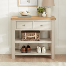 The Furniture Market Marbury Putty Grey 2 Drawer Hall Table - thumbnail 2