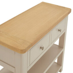 The Furniture Market Marbury Putty Grey 2 Drawer Hall Table - thumbnail 5
