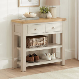 The Furniture Market Marbury Putty Grey 2 Drawer Hall Table - thumbnail 1